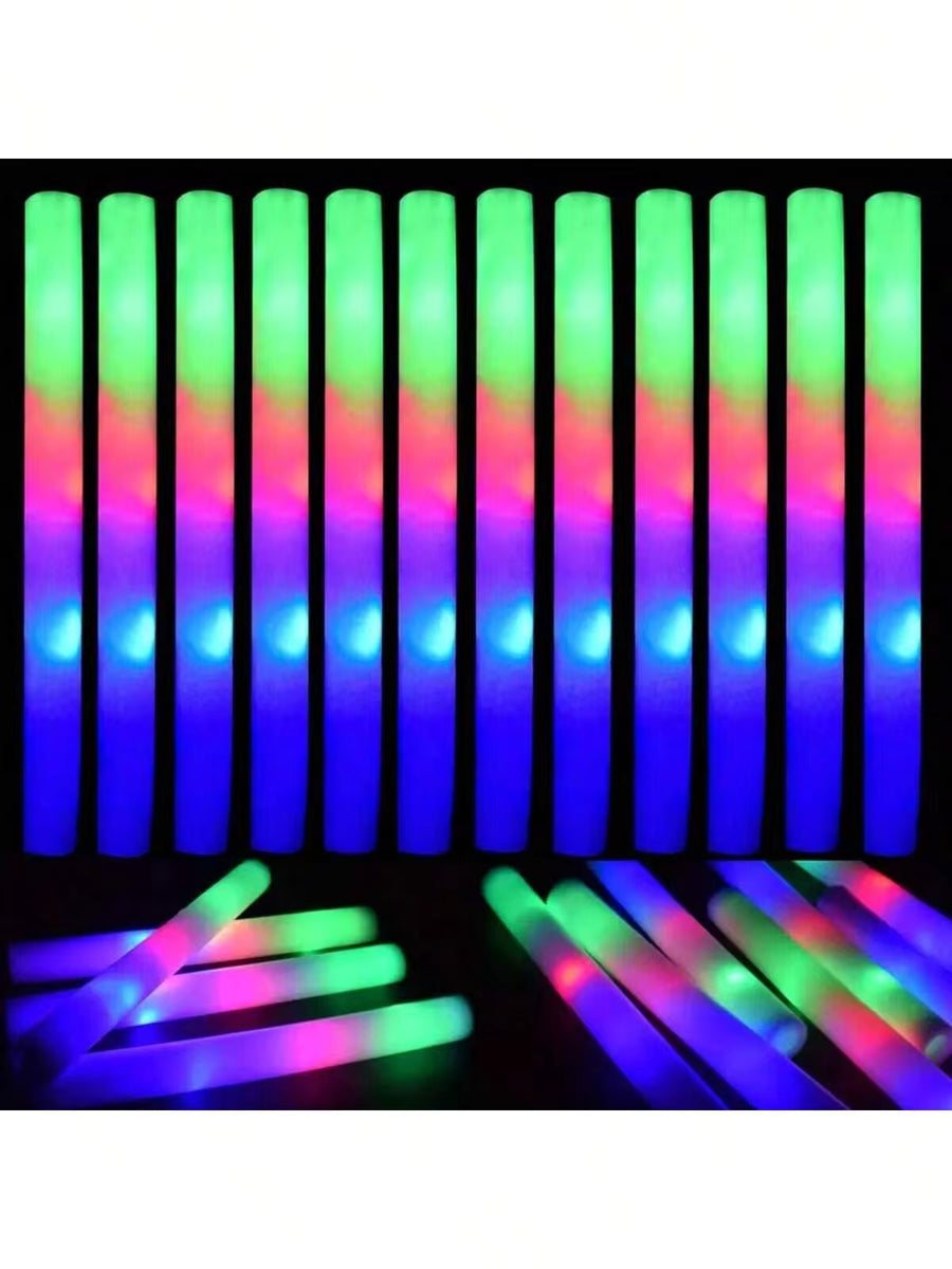 200/100/68/38 Pcs Foam Glow Sticks, Bulk Glow Sticks, Foam Sticks For Parties In The Dark, Three Color Flashing Modes, Perfect Party Favors For Weddings, Dances,Concerts And Outdoor Events, Suitable For Birthday Parties, Halloween And Christmas