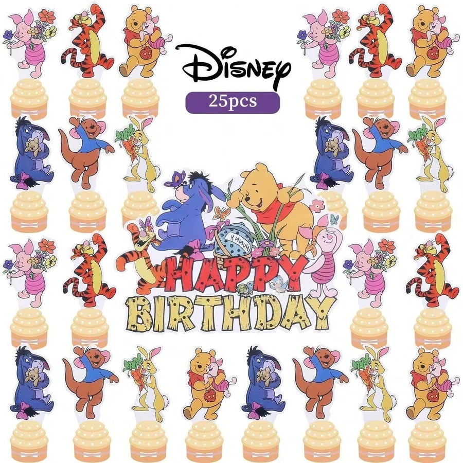 25pcs  Cake Toppers, Birthday Party Cake Decorations